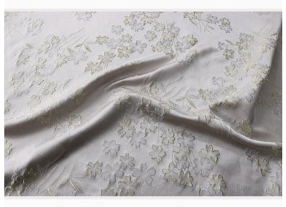 Begonia Floral Jacquard Fabric | Color Woven Brocade | Chinese Flower Pattern | Hanfu Dress Home Decor, 57"Wide - Poppylollipop