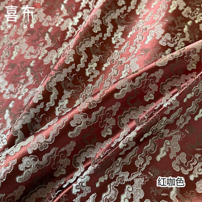 Chinese Dragon Fabric by Yard, Oriental Jacquard Brocade Satin, Luxury Woven Textile for Upholstery Bags Packaging Sewing, 29" Wide