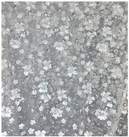 Sequin Embroidered Lace Fabric | Beaded Mesh Tulle | Glitter Net Fabric | Bridal Evening Gown Cosplay Dress - Poppylollipop