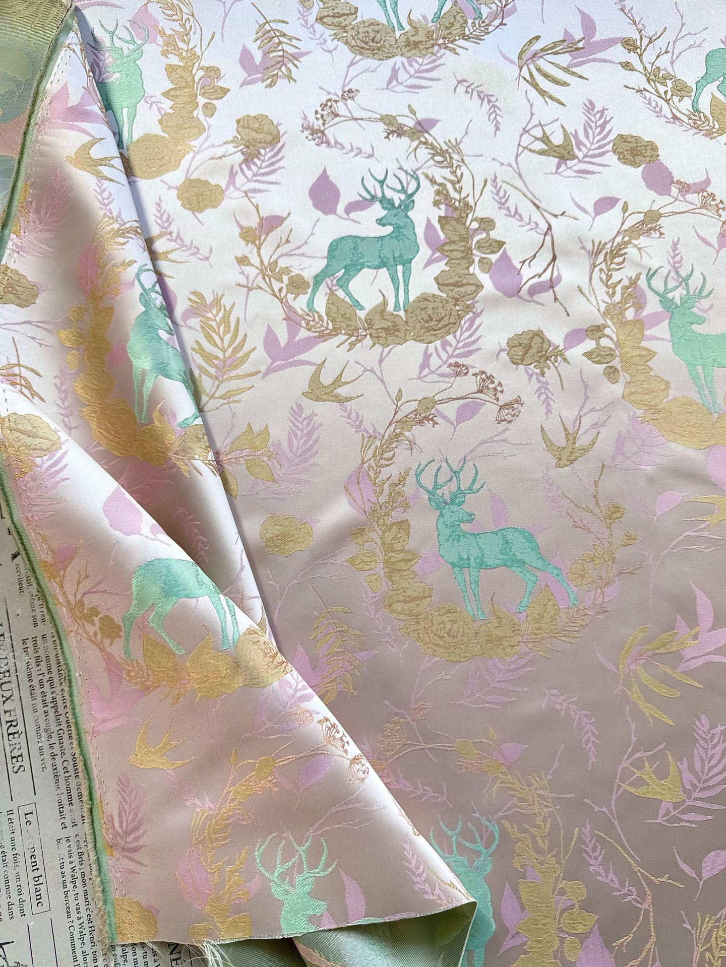 Song Brocade Hanfu Fabric | Color Woven Jacquard | Traditional Chinese Textile | Qipao Tang Suit Cosplay Wedding, 65" - Poppylollipop