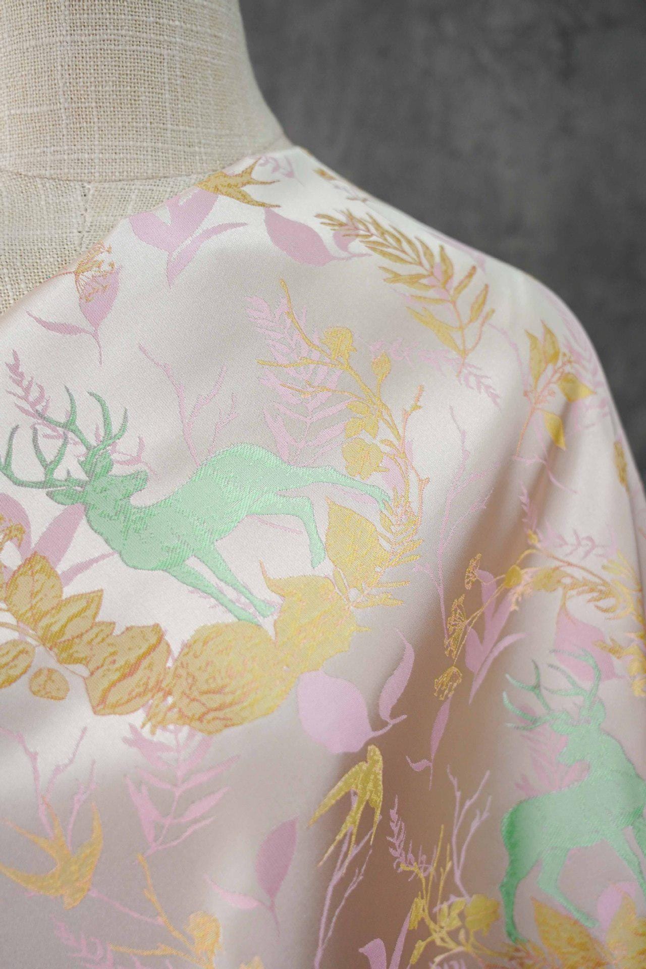 Song Brocade Hanfu Fabric | Color Woven Jacquard | Traditional Chinese Textile | Qipao Tang Suit Cosplay Wedding, 65" - Poppylollipop