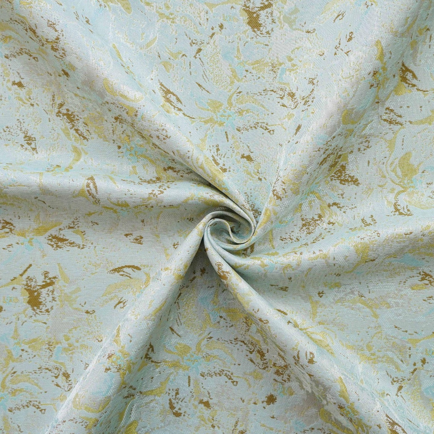 Abstract Watercolor Floral Jacquard Fabric | Mint Green Yarn - Dyed Brocade Textile | Elegant Dressmaking & Home Decor Fabric - Poppylollipop