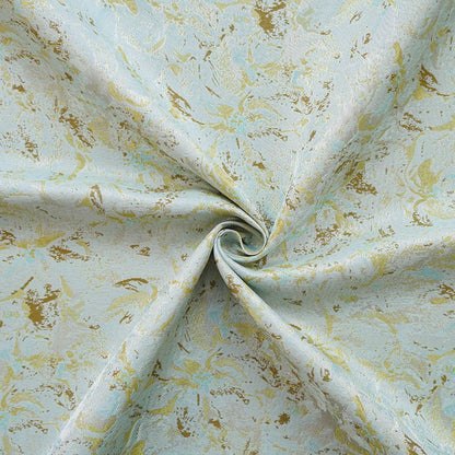 Abstract Watercolor Floral Jacquard Fabric | Mint Green Yarn - Dyed Brocade Textile | Elegant Dressmaking & Home Decor Fabric - Poppylollipop