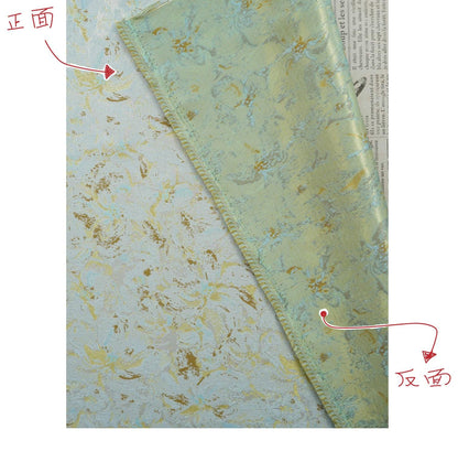 Abstract Watercolor Floral Jacquard Fabric | Mint Green Yarn - Dyed Brocade Textile | Elegant Dressmaking & Home Decor Fabric - Poppylollipop