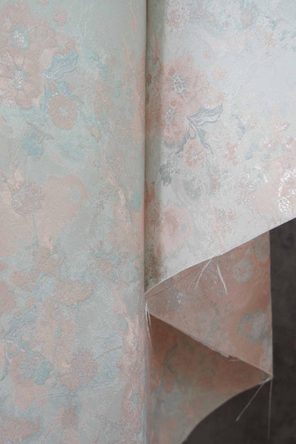 Romantic Oil Painting Floral Metallic Jacquard Fabric | Elegant Brocade Upholstery & Dress Fabric | Luxury Decorative Textile - Poppylollipop