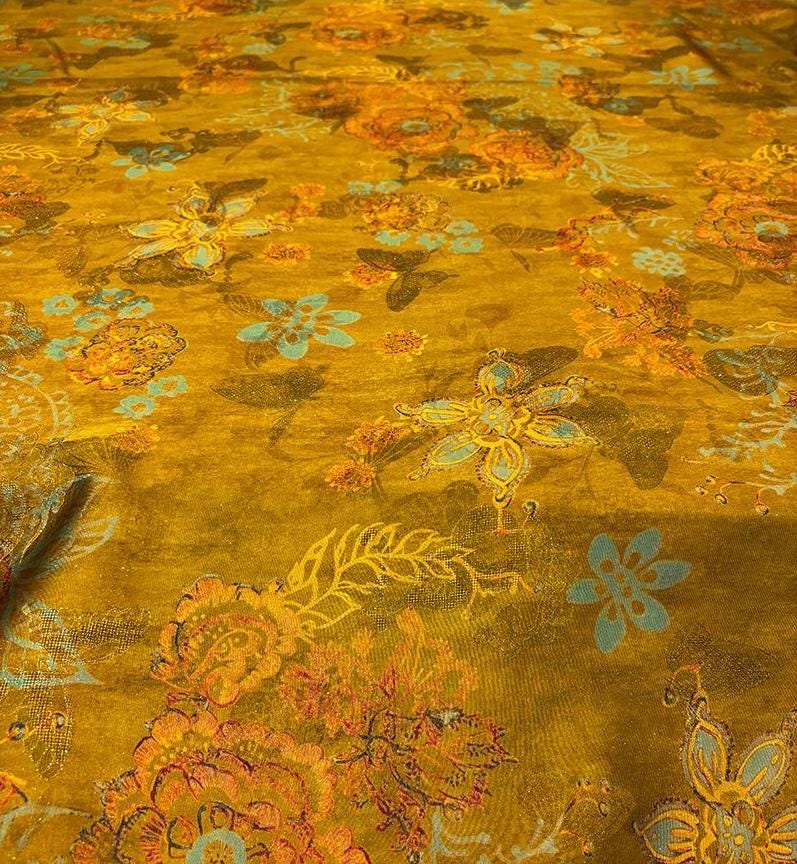 Luxury Silk Blend Xiangyunsha Fabric | Colorful Metallic Floral Luo Weave Satin Brocade Textile | Traditional Oriental Couture Dress Fabric - Poppylollipop