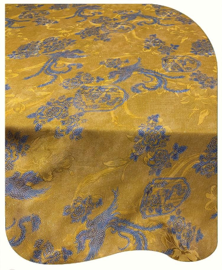 Luxury Mulberry Silk Xiangyunsha Fabric | Phoenix Motif Floral Luo Brocade Weave Textile | Traditional Oriental Couture Fabric - Poppylollipop