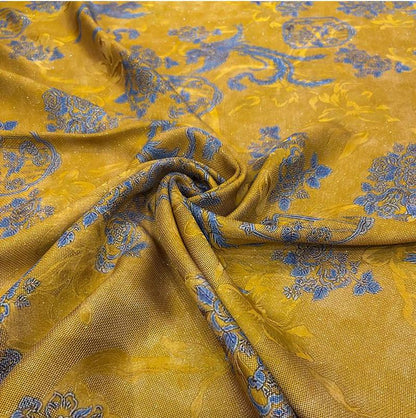 Luxury Mulberry Silk Xiangyunsha Fabric | Phoenix Motif Floral Luo Brocade Weave Textile | Traditional Oriental Couture Fabric - Poppylollipop