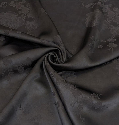 Silk Xiangyunsha Fabric Ombre Floral Luo Jacquard Mulberry Silk Woven Textile | Luxury Oriental Couture Dressmaking Fabric