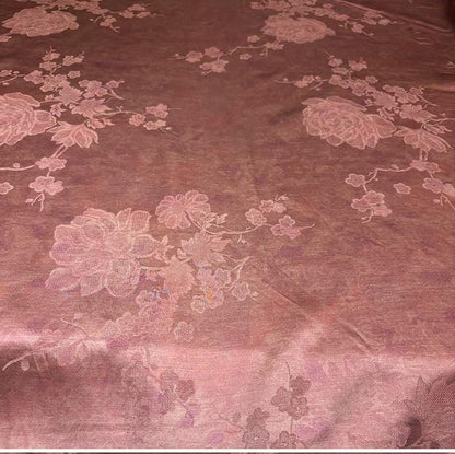 Silk Xiangyunsha Fabric Ombre Floral Luo Jacquard Mulberry Silk Woven Textile | Luxury Oriental Couture Dressmaking Fabric