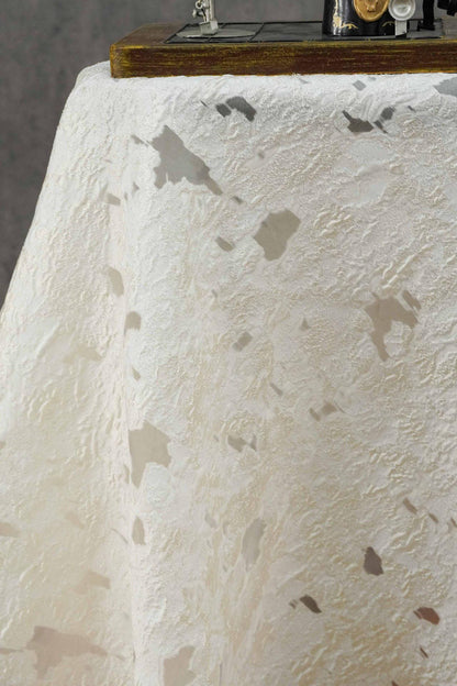 Abstract Metallic Jacquard Fabric by Yard, Irregular Embossed Sheer Fabric for Gowns Dresses Fashion Crafts, 55"Wide