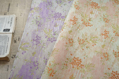 Butterfly Floral Brocade Fabric by Yard, Vintage Jacquard Dress Fabric, Decorative Textile for Bags Jewelry Box Crafts, 65"Wide
