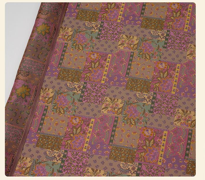 Oriental Floral Quilting Fabric by Yard, Chinese Style Rayon Gauze Textile for Patchwork Bags Crafts Decor, 59"Wide