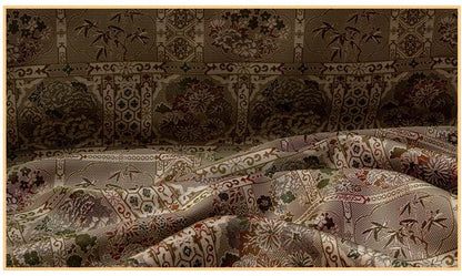 Oriental Patchwork Fabric by Yard, Chinese Style Rayon Gauze Textile for Quilting Bags Crafts Home Decor, 59"Wide