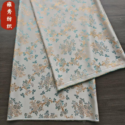 Chinese Brocade Fabric by Yard, Oriental Yunjin Jacquard Satin for Dress Upholstery Curtains Crafts, 59"Wide
