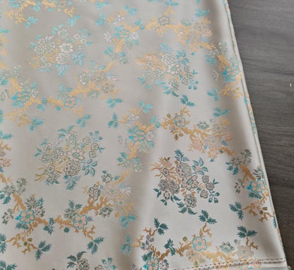 Chinese Brocade Fabric by Yard, Oriental Yunjin Jacquard Satin for Dress Upholstery Curtains Crafts, 59"Wide