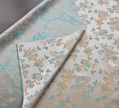 Chinese Brocade Fabric by Yard, Oriental Yunjin Jacquard Satin for Dress Upholstery Curtains Crafts, 59"Wide