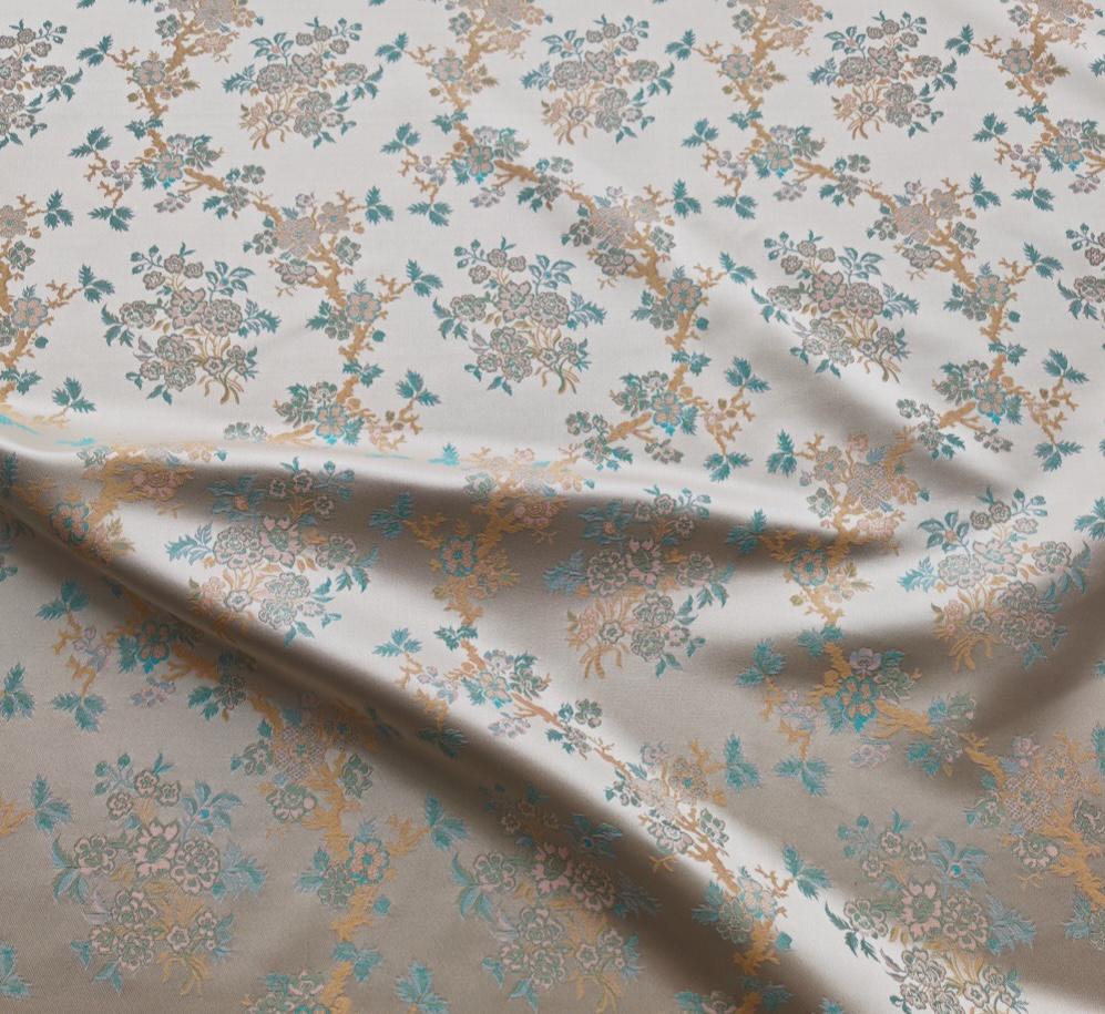 Chinese Brocade Fabric by Yard, Oriental Yunjin Jacquard Satin for Dress Upholstery Curtains Crafts, 59"Wide