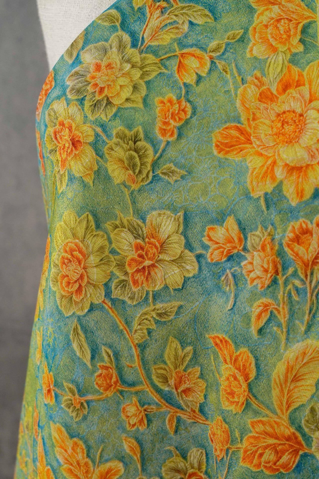 Elegant Vine Brocade Fabric by Yard, Lightweight Floral Jacquard with Soft Sheen, Oriental Decorative Textile for Sewing Decor