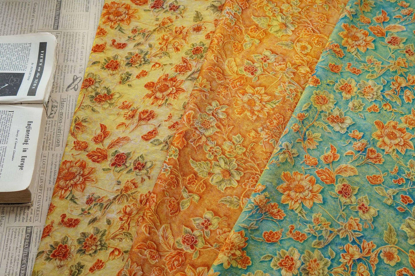 Elegant Vine Brocade Fabric by Yard, Lightweight Floral Jacquard with Soft Sheen, Oriental Decorative Textile for Sewing Decor