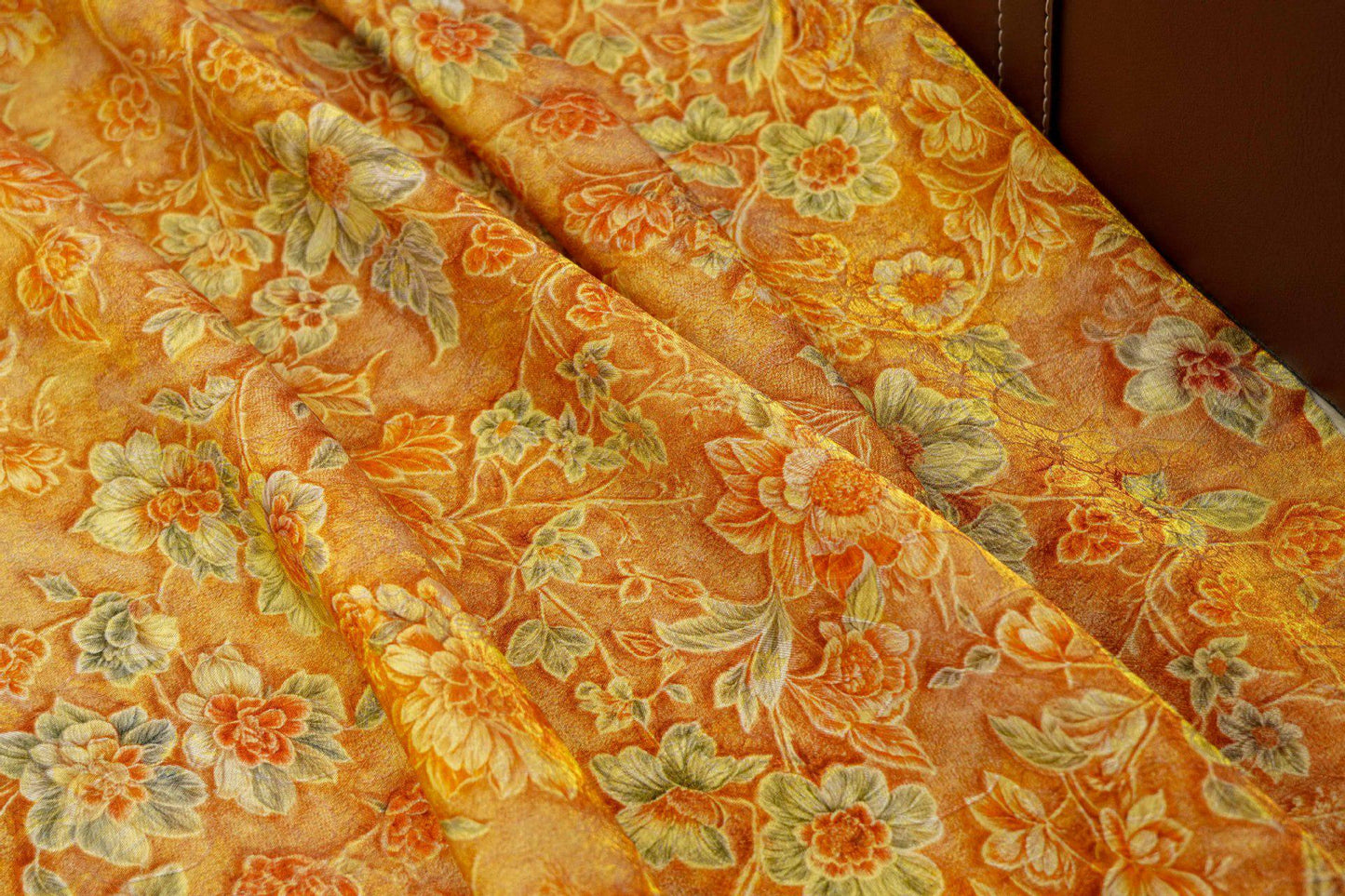 Elegant Vine Brocade Fabric by Yard, Lightweight Floral Jacquard with Soft Sheen, Oriental Decorative Textile for Sewing Decor