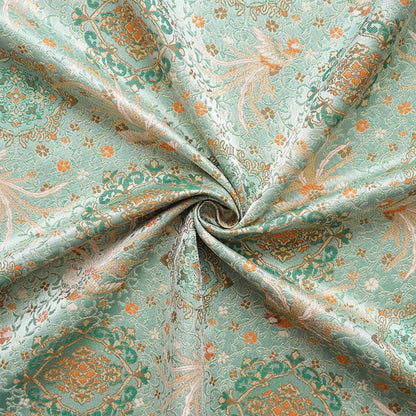 Mint Green Chinese Brocade Fabric by Yard, Phoenix Floral Jacquard Satin, Soft Oriental Fabric for Dress Curtains Pillows Crafts - Poppylollipop