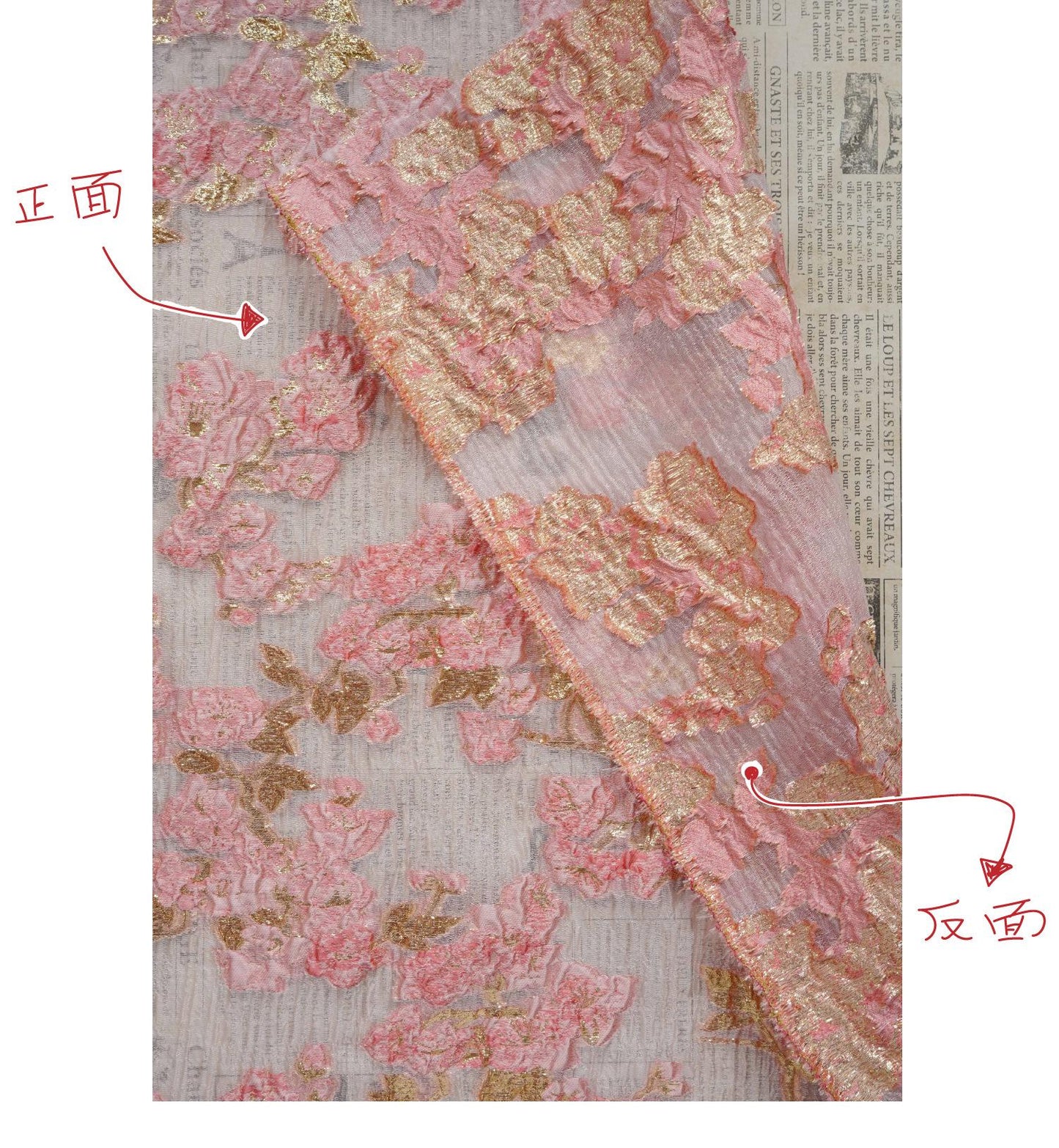 Embossed Floral Gold Jacquard Fabric by Yard, Semi Sheer Draped Brocade Textile, Luxury Designer Fabric for Dresses Decor, 55"Wide