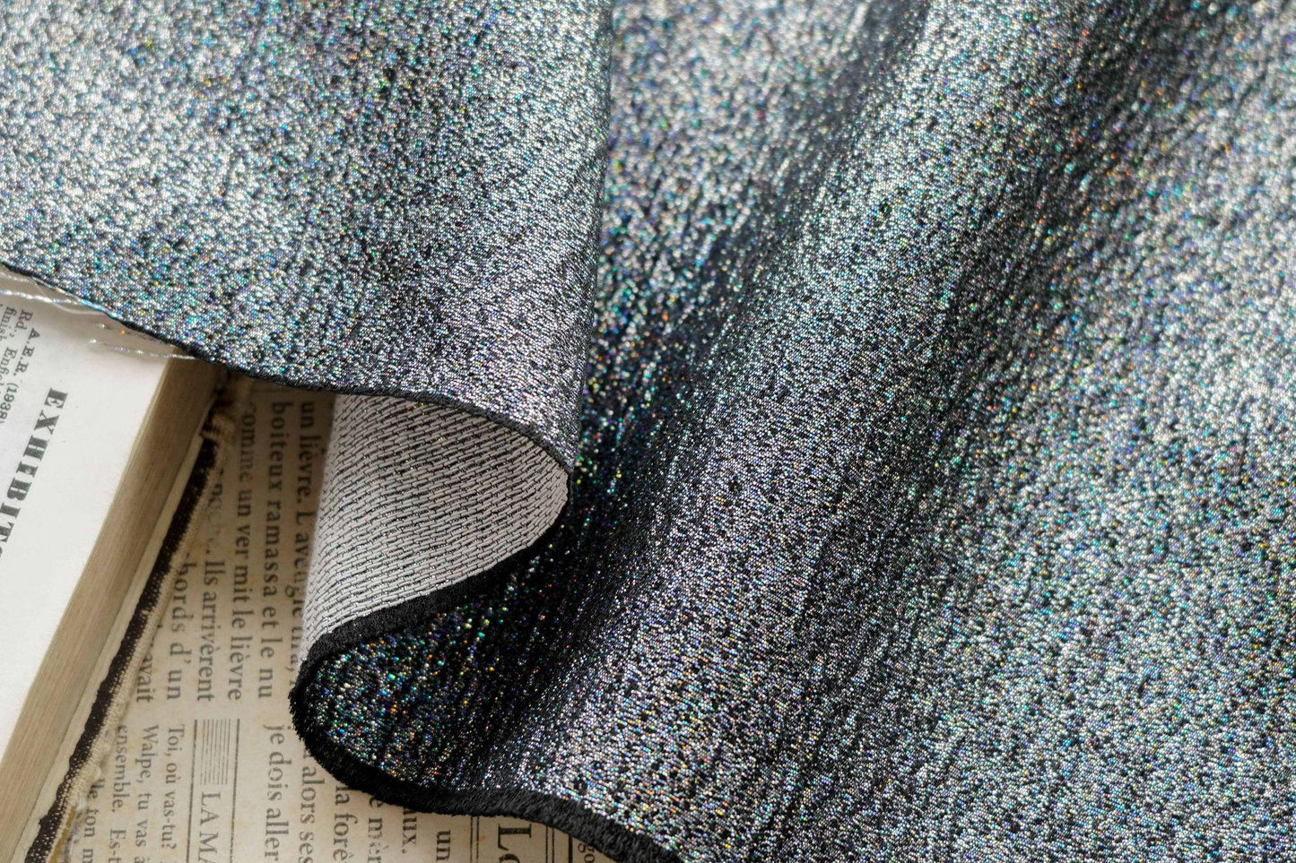 Shimmer Jacquard Fabric by Yard, Vintage Embossed Metallic Textile, Color Woven Dress Fabric for Sewing Crafts Decor, 57"Wide