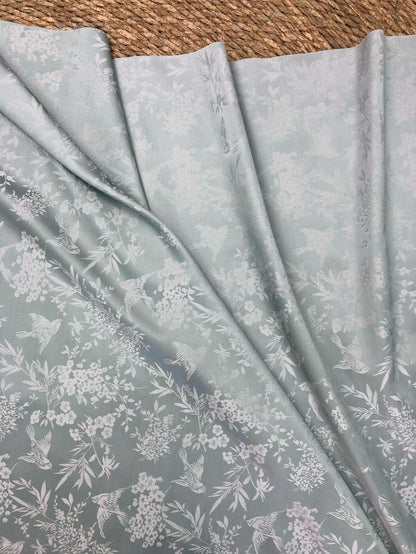 Chinoiserie Bird Floral Fabric by Yard, Magpie Plum Blossom Jacquard Brocade, Oriental Satin Fabric for Dress Curtains Crafts - Poppylollipop