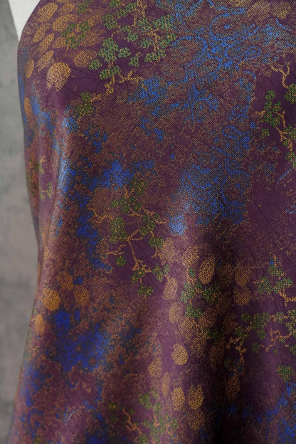 Vintage Floral Jacquard Fabric by Yard, Botanical Vine Upholstery Textile, Elegant Decorative Brocade Fabric for Crafts Sewing Decor - Poppylollipop