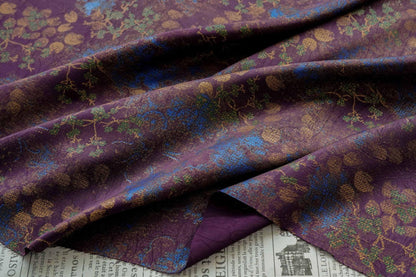 Vintage Floral Jacquard Fabric by Yard, Botanical Vine Upholstery Textile, Elegant Decorative Brocade Fabric for Crafts Sewing Decor - Poppylollipop