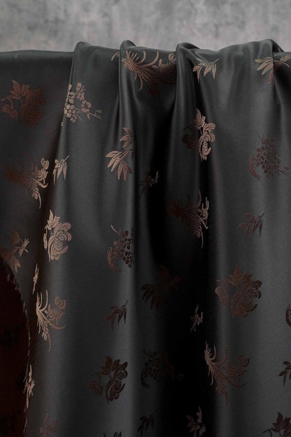 Chinese Floral Brocade Fabric by Yard, Plum Orchid Bamboo Chrysanthemum Jacquard, Oriental Satin Fabric for Sewing Decor Crafts - Poppylollipop