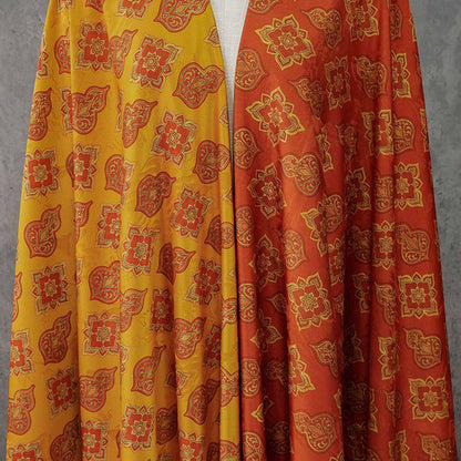 Chinese Dunhuang Fabric by Yard, Oriental Floral Print Draped Fabric, Vintage Mural Inspired Textile for Dress Curtains Crafts - Poppylollipop