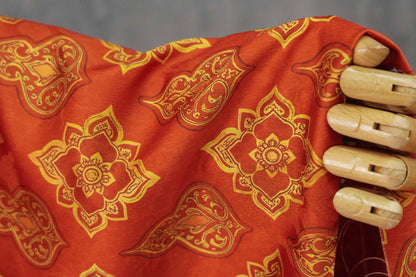 Chinese Dunhuang Fabric by Yard, Oriental Floral Print Draped Fabric, Vintage Mural Inspired Textile for Dress Curtains Crafts - Poppylollipop