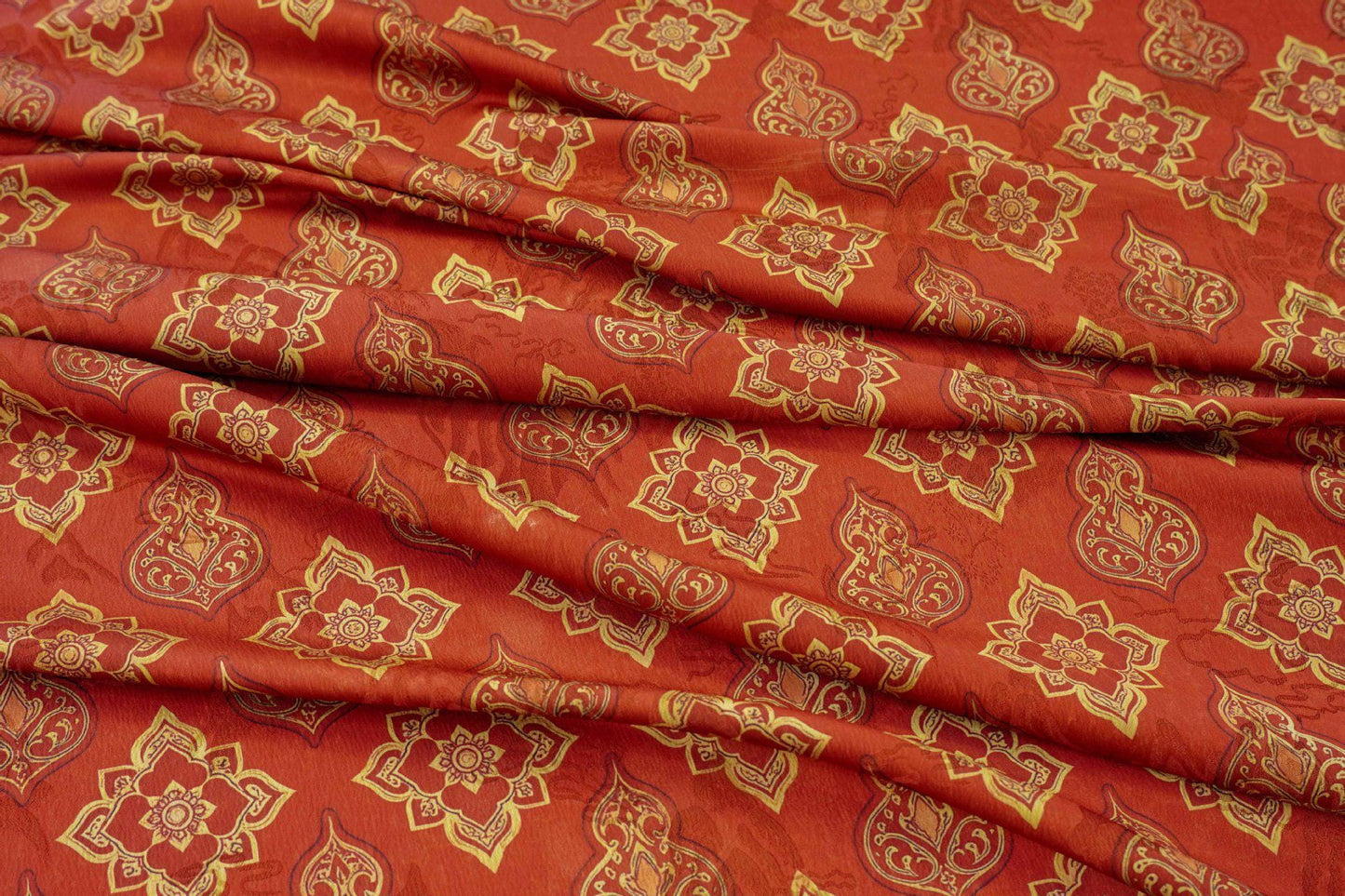 Chinese Dunhuang Fabric by Yard, Oriental Floral Print Draped Fabric, Vintage Mural Inspired Textile for Dress Curtains Crafts - Poppylollipop