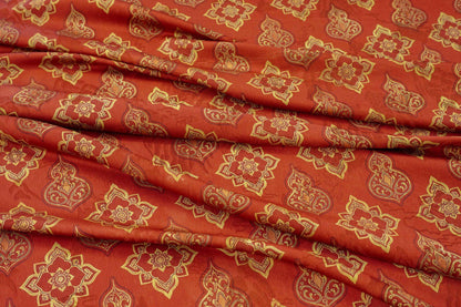Chinese Dunhuang Fabric by Yard, Oriental Floral Print Draped Fabric, Vintage Mural Inspired Textile for Dress Curtains Crafts - Poppylollipop