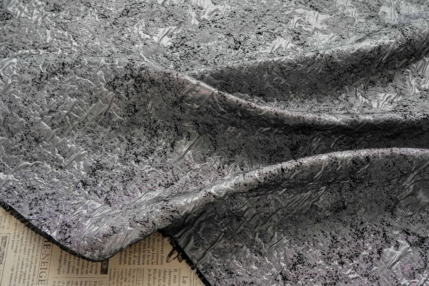 Abstract Textured Jacquard Fabric by Yard, Vintage Embossed Decorative Textile, Luxury Couture Fabric for Upholstery Decor, 57"Wide