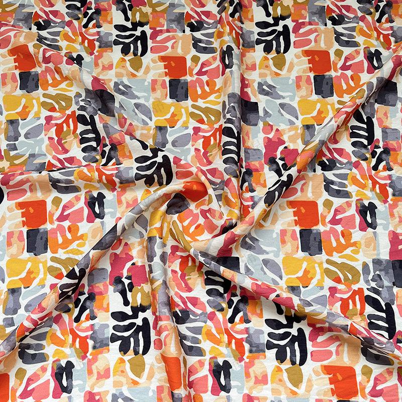 Summer Palette Printed Fabric by Yard, Colorful Artistic Cotton Textile, Vibrant Fabric for Quilting Sewing Crafts, 59"Wide