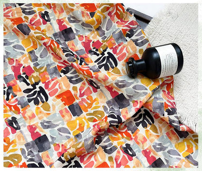 Summer Palette Printed Fabric by Yard, Colorful Artistic Cotton Textile, Vibrant Fabric for Quilting Sewing Crafts, 59"Wide