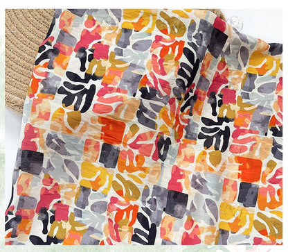 Summer Palette Printed Fabric by Yard, Colorful Artistic Cotton Textile, Vibrant Fabric for Quilting Sewing Crafts, 59"Wide
