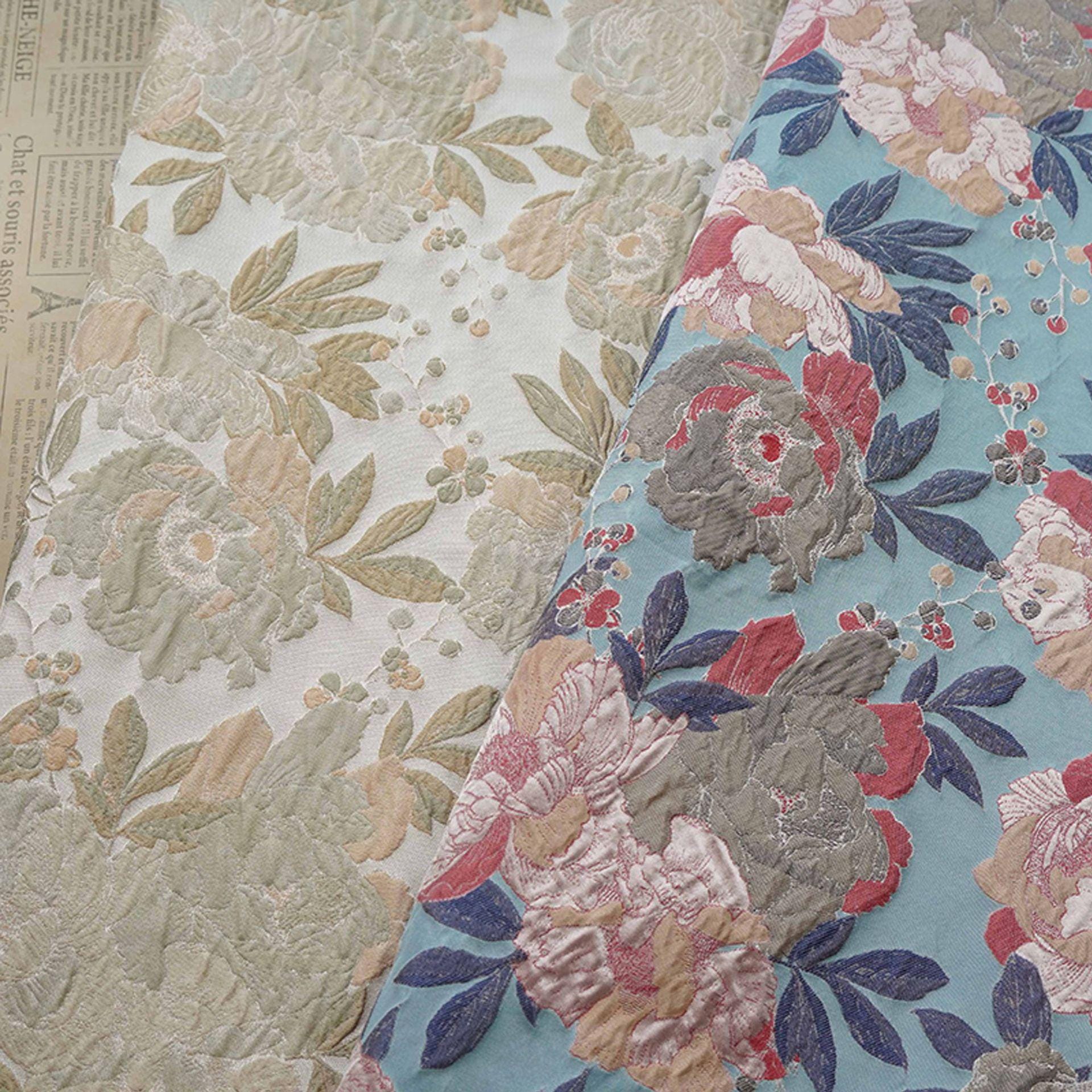 Tonal Jacquard Fabric by the yard| Subtle Damask Weave | Self Pattern | Home Decor Upholstery Dress Lining, 55" Wide