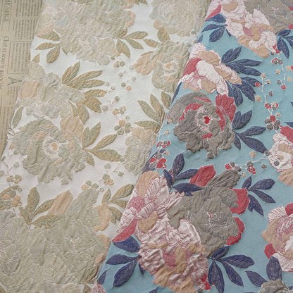 Tonal Jacquard Fabric by the yard| Subtle Damask Weave | Self Pattern | Home Decor Upholstery Dress Lining, 55" Wide