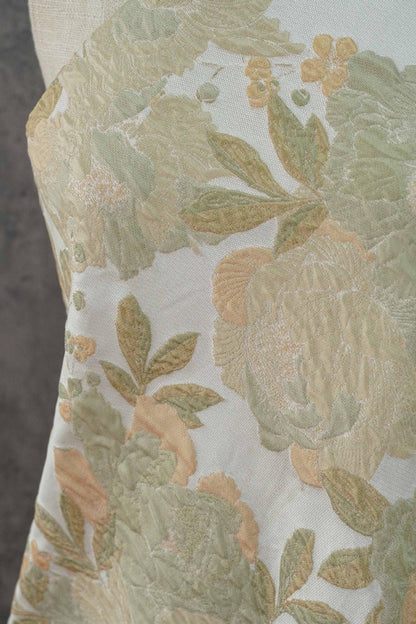Tonal Jacquard Fabric by the yard| Subtle Damask Weave | Self Pattern | Home Decor Upholstery Dress Lining, 55" Wide