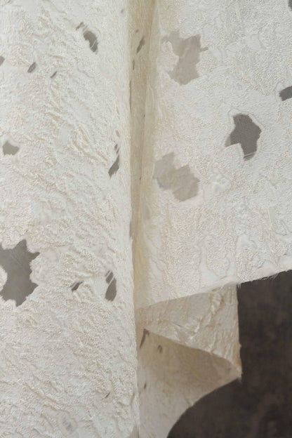 Abstract Metallic Jacquard Fabric by Yard, Irregular Embossed Sheer Fabric for Gowns Dresses Fashion Crafts, 55"Wide