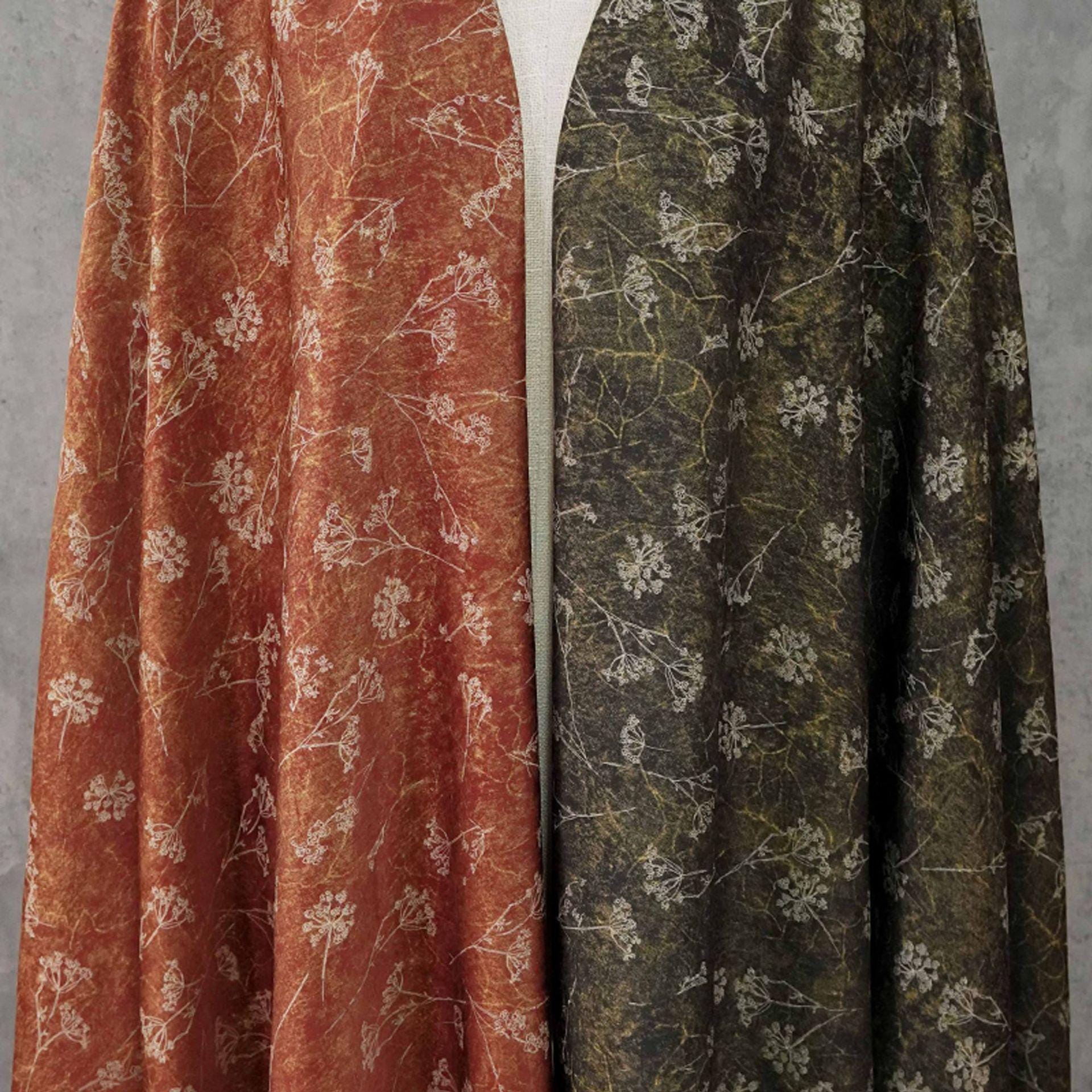 Gold Metallic Floral Fabric by Yard, Vine Print Acetate Satin Textile, Elegant Shiny Fabric for Dress Curtains Crafts, 59"