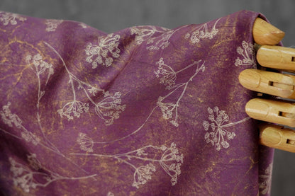 Gold Metallic Floral Fabric by Yard, Vine Print Acetate Satin Textile, Elegant Shiny Fabric for Dress Curtains Crafts, 59"