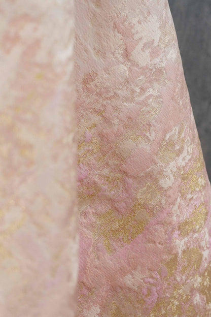 Gold Metallic Abstract Fabric by Yard, Artistic Marble Jacquard Textile, Luxury Dress Upholstery Sewing Fabric, 63"Wide