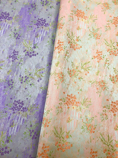 Butterfly Floral Brocade Fabric by Yard, Vintage Jacquard Dress Fabric, Decorative Textile for Bags Jewelry Box Crafts, 65"Wide