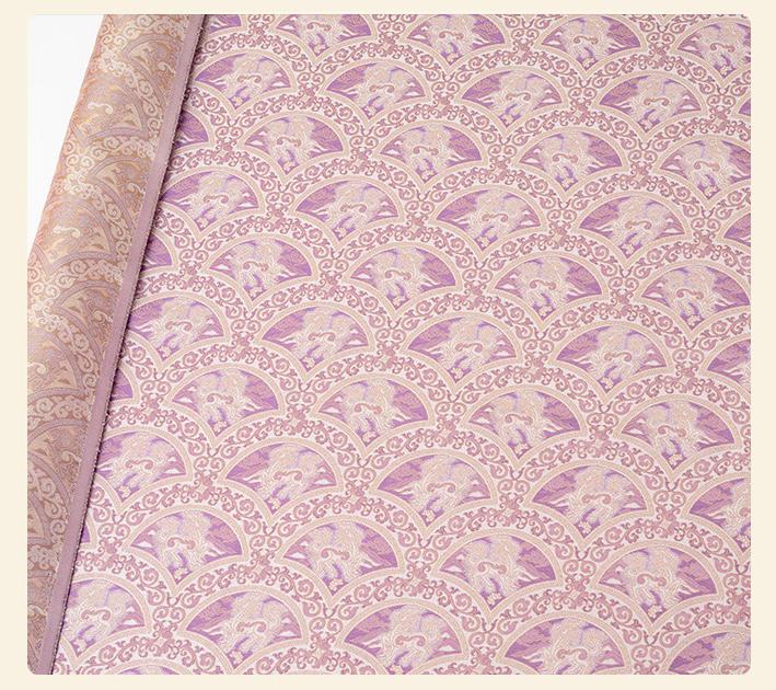 Chinese Qilin Fabric by Yard, Purple Gold Brocade Satin, Oriental Mythical Jacquard Fabric for Dress Decor Crafts, 59"Wide
