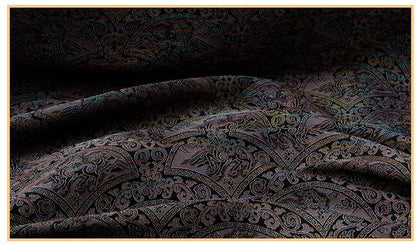 Chinese Qilin Fabric by Yard, Purple Gold Brocade Satin, Oriental Mythical Jacquard Fabric for Dress Decor Crafts, 59"Wide